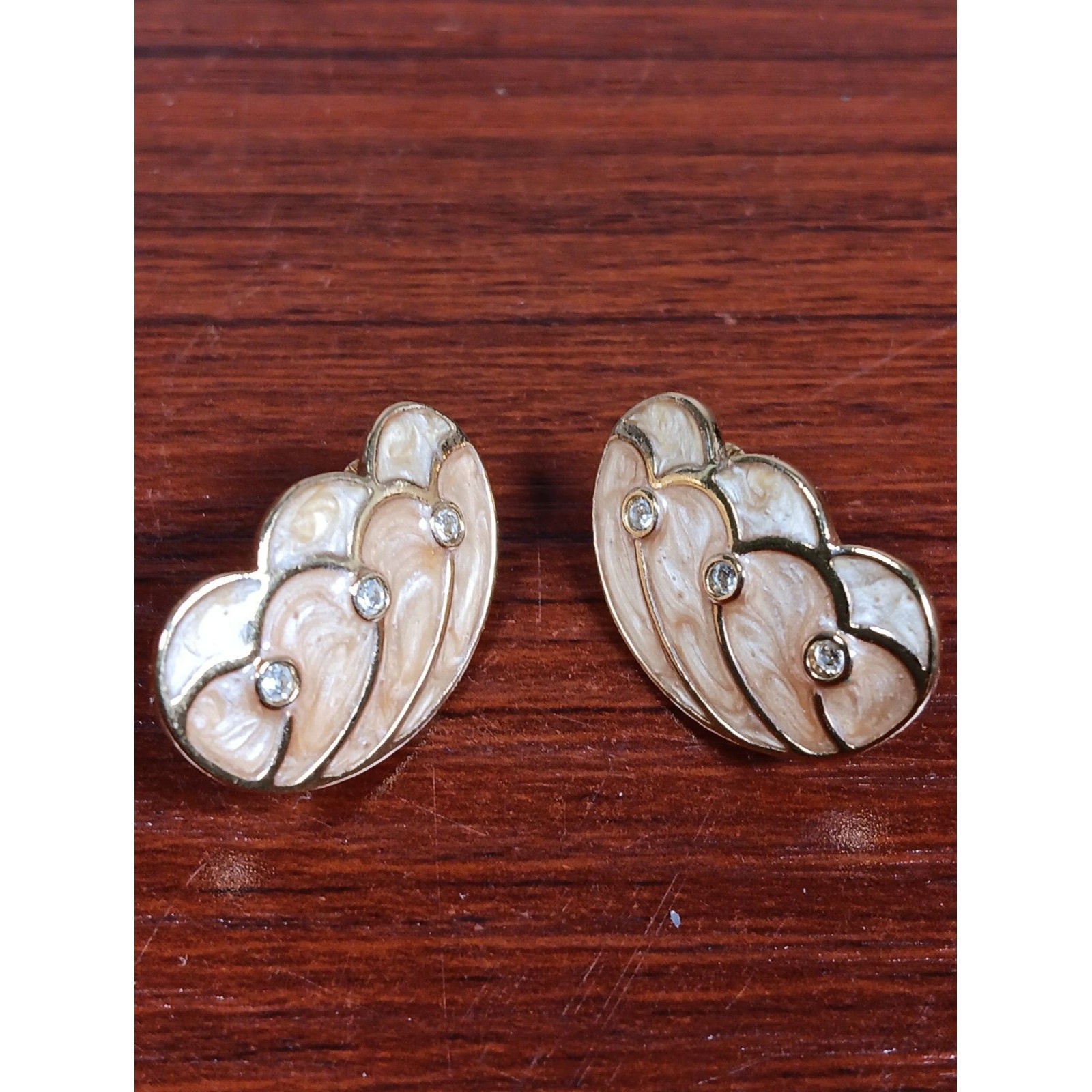 Kjl For Avon Papillon Enamel Necklace & Clip On Earrings Set Faux Pearls Euc — image 3 of 6